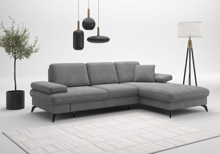 sit&more Ecksofa »Morris Jubi L-Form, inklusive XXL-Liegefläche, bzw. Schlaffunktion«, Bettfunktion, Armteilverstellung und 1 Zierkissen