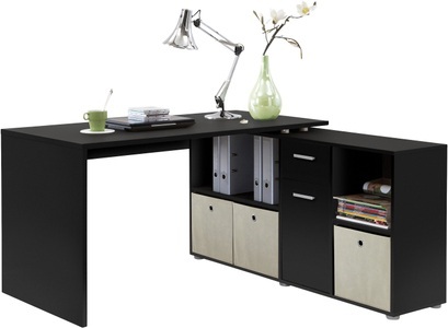FMD, FMD Eckschreibtisch »Lex«, FMD Eckschreibtisch »Lex, Schreibtisch / Sideboard,«, variabel montierbar, Breite 136 / 205 cm, Made in Germany
