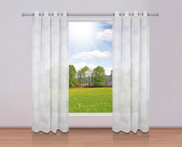 MY HOME, Gardine, »BELEM«, my home, Ösen 1 Stück, my home Gardine »BELEM«, (1 St.), 1 Schal, Polyester, Kreise