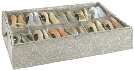Wenko, Wenko - Unterbettkommode für Schuhe Balance, 12 Fächer, WENKO Aufbewahrungsbox »für Schuhe Balance 74 cm x 16 cm, 1 Stück«