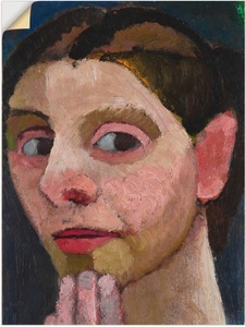 Artland, Artland Wandbild »Selbstbildnis mit Hand am Kinn. 1906/07«, Artland Wandbild »Selbstbildnis mit Hand am Kinn. 1906/07«, Porträts, (1 St.), als Leinwandbild, Wandaufkleber oder Poster in versch. Grössen