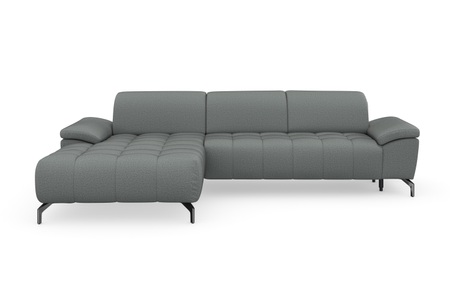 sit&more Ecksofa »Cool«, wahlweise mit Kopfteilverstellung und Vorziehsitz, motorisch, mit schwarzen Füssen