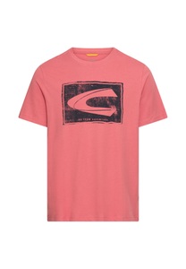 camel active T-Shirt normale Passform, Kurzarm-Design, bedruckte Optik mit Logo-Print