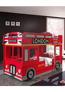 Vipack, Etagenbett, Vipack, Vipack Etagenbett, (Made in Europe), im Design von einem Londoner Doppeldecker, inklusive LED Beleuchtung