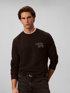 Calvin Klein Jeans Sweatshirt, Rundhalsausschnitt, Brustdruck, reine Baumwolle