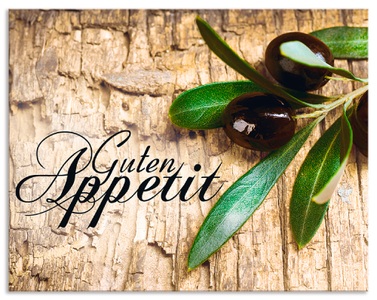 Artland, Artland Küchenrückwand »Oliven Guten Appetit«, Artland Küchenrückwand »Oliven Guten Appetit«, (1 tlg.), Alu Spritzschutz mit Klebeband, einfache Montage