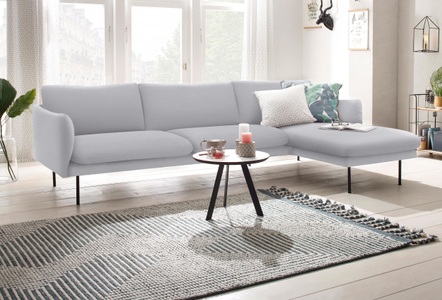 ANDAS, andas Ecksofa »Mavis«, mit Chaiselonge, mit losen Sitz- und Rückenkissen, skandinavischer Stil, 