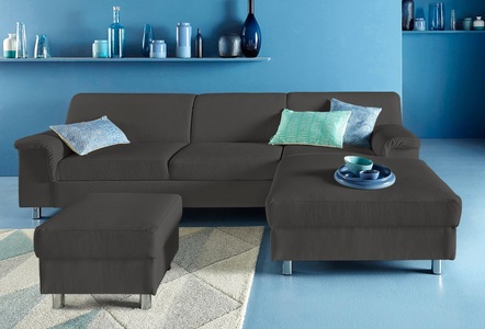 INOSIGN, INOSIGN Ecksofa, wahlweise mit Bettfunktion, DOMO collection Ecksofa »Jamie, modern und elegant, Fusshöhe 9cm, L-Form,« wahlweise mit Bettfunktion