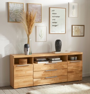 Woltra, Woltra Sideboard »Murani«, Fronten aus Massivholz, 