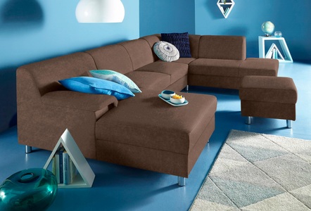 INOSIGN, INOSIGN Wohnlandschaft, wahlweise mit Bettfunktion, Home affaire Wohnlandschaft »Jamie, zeitloses Design, fester Sitzkomfort, viel Platz, U-Form« wahlweise mit Bettfunktion