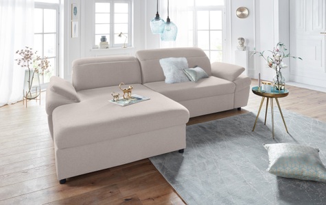 exxpo - sofa fashion, exxpo - sofa fashion Ecksofa, wahlweise mit Bettfunktion und Bettkasten, exxpo - sofa fashion Ecksofa »Kyoto, inkl. Kopfteil- und Armteilverstellung, hoher Sitzkomfort«, wahlweise mit Bettfunktion und Bettkasten, hochwertige Bezüge, L-Form