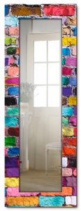 Artland, Artland Wandspiegel »Bunte Mauer«, Artland Dekospiegel »Bunte Mauer«, gerahmter Ganzkörperspiegel, Wandspiegel, mit Motivrahmen, Landhaus