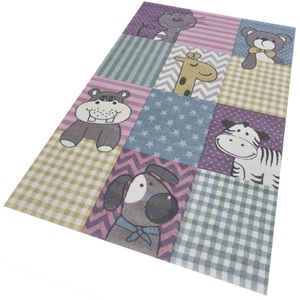 MERINOS, Kinderteppich, »Pastel Kids 21906«, merinos, rechteckig, Höhe 13 mm, maschinell gewebt, merinos Kinderteppich »Pastel Kids 21906«, rechteckig, 13 mm Höhe, lustige Tiere Motive