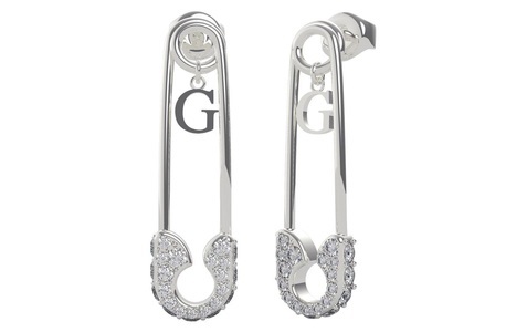 Guess, Ohrhänger Damen Silber, 