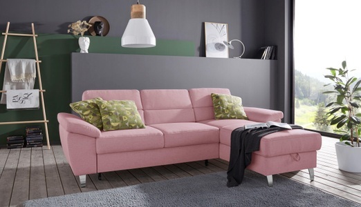 SIT&MORE, sit&more Ecksofa, sit&more Ecksofa »Sorano L-Form« wahlweise mit Bettfunktion und Bettkasten