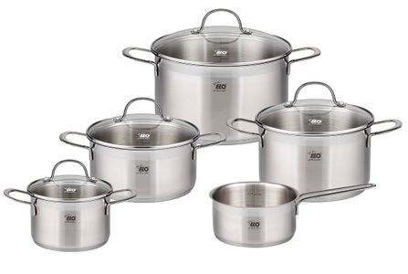 Elo, Elo Topf-Set »Top Collection« (Set, 9-tlg.), Elo Topf-Set »Top Collection«, Edelstahl 18/10, (Set, 9 tlg., je 1 Fleischtopf 16/20/24 cm, Bratentopf 20 cm, Stielkasserolle 16 cm), Induktion