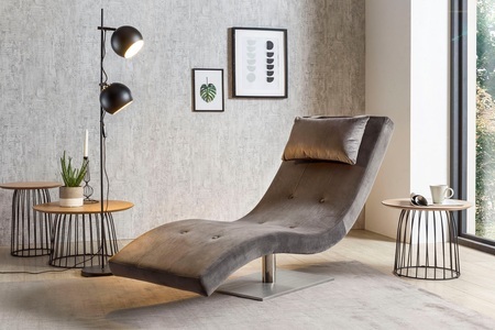 mutoni casual, Relaxliege Samt grau, SalesFever Relaxsessel