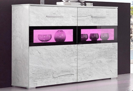 undefined, Sideboard, Breite 91 cm, INOSIGN Sideboard »Sarah«, Breite 91 cm, Türen mit Glaseinsatz