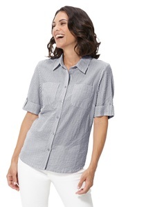 Casual Looks Bluse in Seersucker-Qualität