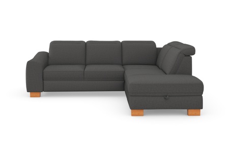 sit&more Ecksofa »Durness«, mit Federkern und hochwertigen Massivholzfüssen, wahlweise mit Kopfteilverstellung, Bettfunktion und Stauraum oder mit Bettfunktion und Bettkasten
