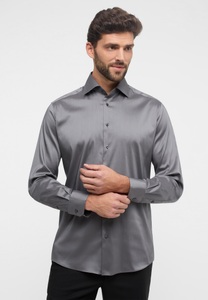 Eterna, ETERNA LANGARM HEMD MODERN FIT PERFORMANCE SHIRT STRETCH SILBERGRAU, Eterna Langarmhemd »MODERN FIT«, EASY IRON (bügelleicht)