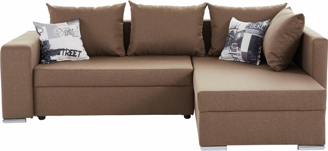 COLLECTION AB, COLLECTION AB Ecksofa, mit Bettfunktion, Bettkasten und Regalarmteil, Ottomane links oder rechts montierbar, wahlweise mit Federkern, frei im Raum stellbar, COLLECTION AB Ecksofa »John L-Form« mit Bettfunktion, Bettkasten und integriertem Regal