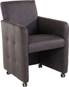 exxpo - sofa fashion, exxpo - sofa fashion Sessel »Barista«, Breite 61 cm, exxpo - sofa fashion Sessel »Barista Clubsessel auf Rollen, schmale Armlehnen, aktuelles Design«, bequem und komfortabel, Breite 61 cm