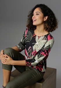 ANISTON SELECTED, Aniston SELECTED Schlupfbluse, mit Smok-Abschlüssen - NEUE KOLLEKTION, 