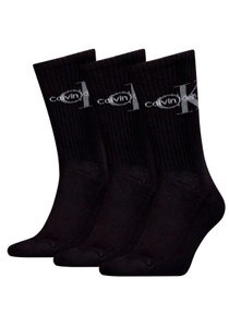 CALVIN KLEIN JEANS, Calvin Klein Jeans Dreierpack Socken | schwarz | Herren | EU40-46, Calvin Klein Socken, (3 Paar), mit eingestricktem Logo im Bund