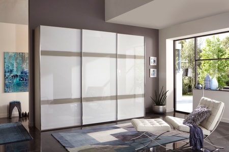 Wiemann, WIEMANN Schwebetürenschrank »Rialto«, WIEMANN Schwebetürenschrank »Rialto«, hochwertige Glasfront mit Querriegeln