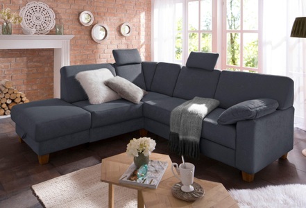 HOME AFFAIRE, Home affaire Ecksofa »Belfort«, mit Federkern, wahlweise mit Bettfunktion und Stauraum, Home affaire Ecksofa »Belfort L-Form« mit Federkern, wahlweise mit Bettfunktion und Stauraum