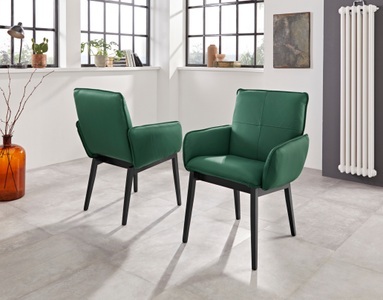 PREMIUM COLLECTION BY HOME AFFAIRE, Premium collection by Home affaire Armlehnstuhl »Model 6«, (Set), 2 St., Leder, Bezug in Microfaser oder Leder und das Gestell ist Buche Massivholz in schwarz lackiert, Home affaire Armlehnstuhl »Model 6«, (Set), 2 St., Leder, Bezug in Microfaser oder Leder, Gestell ist Buche in schwarz lackiert