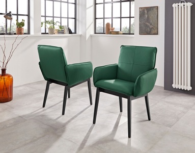 PREMIUM COLLECTION BY HOME AFFAIRE, Premium collection by Home affaire Armlehnstuhl »Model 6«, (Set), 2 St., Leder, Bezug in Microfaser oder Leder und das Gestell ist Buche Massivholz in schwarz lackiert, Home affaire Armlehnstuhl »Model 6«, (Set), 2 St., Leder, Bezug in Microfaser oder Leder, Gestell ist Buche in schwarz lackiert