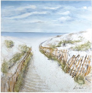 Gilde, GILDE Leinwandbild »GILDE Gemälde Dünen-Idylle«, GILDE Leinwandbild »Gemälde Dünen-Idylle«, Landschaft-Strand, (1 St.)