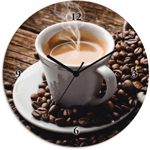 Artland, Artland Wanduhr »Heisser Kaffee - dampfender Kaffee«, Artland Wanduhr »Heisser Kaffee - dampfender Kaffee«, wahlweise mit Quarz- oder Funkuhrwerk, lautlos ohne Tickgeräusche