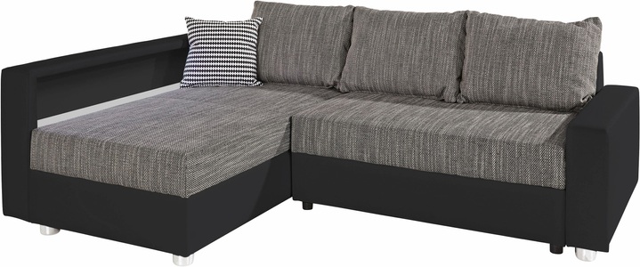 COLLECTION AB, COLLECTION AB Ecksofa, inklusive Bettfunktion, Bettkasten und Federkern, wahlweise mit RGB-LED-Beleuchtung und USB-Port, Inklusive seitlichem Regalboden, Ottomane links oder rechts montierbar, COLLECTION AB Ecksofa »Relax L-Form« inklusive Bettfunktion, Federkern, wahlweise mit RGB-LED-Beleuchtung