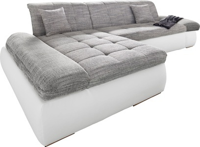DOMO collection, DOMO collection Ecksofa, DOMO collection Ecksofa »PB Moric wahlweise mit Bettfunktion + Armteilverstellung, L-Form«, im XXL-Format, B/T/H:300/172/80 cm, feine Steppung