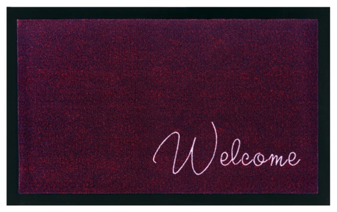 Hanse Home, Hanse Home - Fussmatte - 45 x 75 cm - Violett, Home affaire Fussmatte »Welcome«, rechteckig, 5 mm Höhe, waschbar, Robust, Pflegeleicht, Rutschfest, mit Spruch