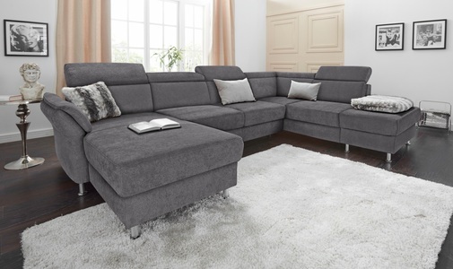 SIT&MORE, sit&more Wohnlandschaft, sit&more Wohnlandschaft »Avignon U-Form« wahlweise mit Bettfunktion und Stauraum, inklusive Kopfteilverstellung