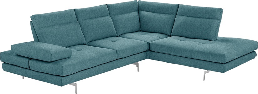 CALIA ITALIA, CALIA ITALIA Ecksofa »Toby Wing«, Sitztiefenverstellung, Eckelement mit Funktion, Füsse in Chrom glänzend, CALIA ITALIA Ecksofa »Toby Wing, L-Form, Multifunktionssofa, bequem und edel«, Sitztiefenverstellung und Armteilfunktion, Füsse chrom glänzend