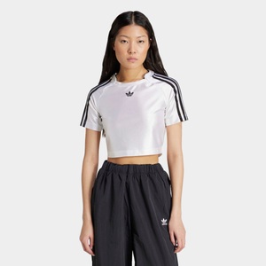 adidas Originals, adidas Originals T-Shirt »TEAMGEIST TOP«, adidas Originals T-Shirt »TEAMGEIST TOP« bauchfrei, schmale Passform, mit Elasthan, aus Baumwollmix