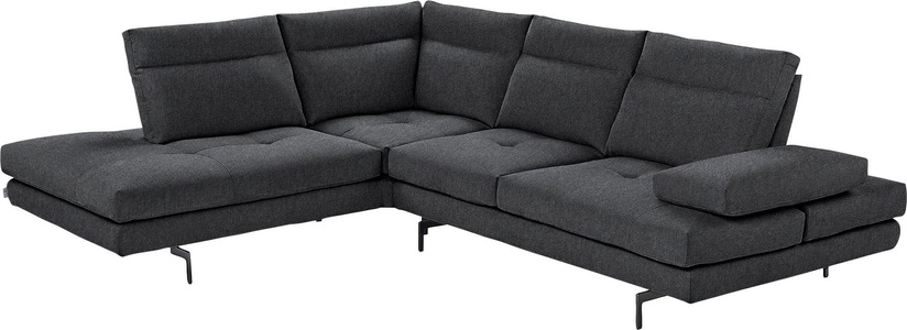 CALIA ITALIA, CALIA ITALIA Ecksofa »Toby Wing«, Sitztiefenverstellung, Eckelement mit Funktion, Füsse in Schwarz matt, CALIA ITALIA Ecksofa »Toby Wing, L-Form, Designsofa mit sensationellem Sitzkomfort«, Sitztiefenverstellung, funktionale Ecke, Füsse in schwarz matt