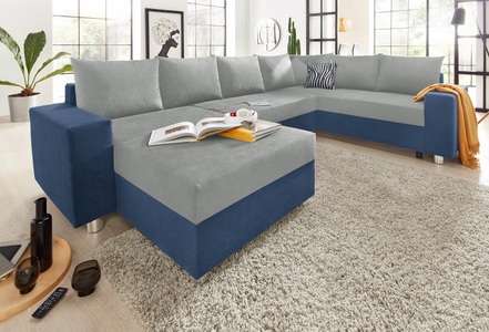 COLLECTION AB, COLLECTION AB Wohnlandschaft, mit Federkern, wahlweise mit Bettfunktion und Bettkasten, inklusive loser Zier- und Rückenkissen, frei im Raum stellbar, COLLECTION AB Wohnlandschaft »Paris U-Form«, mit Federkern, wahlweise mit Bettfunktion und Bettkasten
