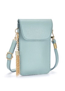 Lascana, LASCANA Umhängetasche, modische Minibag, Handytasche zum Umhängen mit praktischem Sichtfenster und abnehmbarer Tassel, LASCANA Umhängetasche »Handytasche«, mit Sichtfenster, Minibag, Crossbody Bag, VEGAN