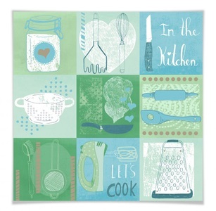 Wall-Art, Wall-Art Poster »Kachel Küche Farmhaus Deko Blau«, Küche, (1 St.), Wall-Art Poster »Kachel Küche Farmhaus Deko Blau«, Küche, (1 St.), Poster ohne Bilderrahmen