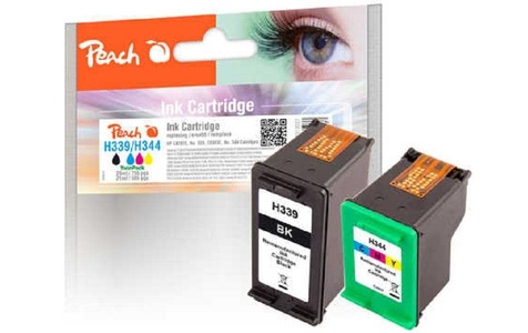 Peach, Peach Spar Pack Druckköpfe kompatibel zu HP No. 339, C8767E, No. 344, C9363E, Peach HP 339 2 Druckköpfe XL (bk, col) ersetzt HP No. 339, No. 344, C8767E, C9363E für z.B. HP DeskJet 6940, HP DeskJet 5700, HP DeskJet 5740