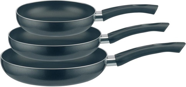 Elo, Elo Pfannen-Set »Ducto« (Set, 3-tlg.), Elo Pfannen-Set »Ducto«, Aluminium, (Set, 3 tlg., je 1 Pfanne Ø 20/24/28 cm, H: 4,5/5,0/5,8 cm), Induktion