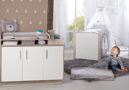 Roba, roba® Babymöbel-Set »Olaf«, (Spar-Set, 2 tlg.), Made in Europe, roba® Babymöbel-Set »Olaf«, (Spar-Set, 2 tlg., Kinderbett, Wickelkommode), mit Kinderbett & Wickelkommode; Made in Europe