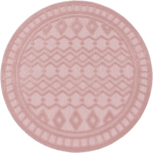 PACO HOME, Paco Home Teppich »Livorno 671«, rund, Uni-Farben, Scandi, Rauten Muster, Hoch-Tief Effekt, Outdoor geeignet, Paco Home Teppich »Livorno 671«, rund, 14 mm Höhe, Uni-Farben, Scandi, Rauten Muster, Hoch-Tief Effekt, Outdoor geeignet