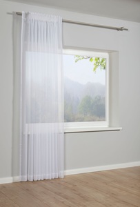 Gardinia, GARDINIA Gardine »Jalousien«, Vorhang, GARDINIA Vorhang »Voile Uni 450 x 245 cm, Weiss«, (1 St.)